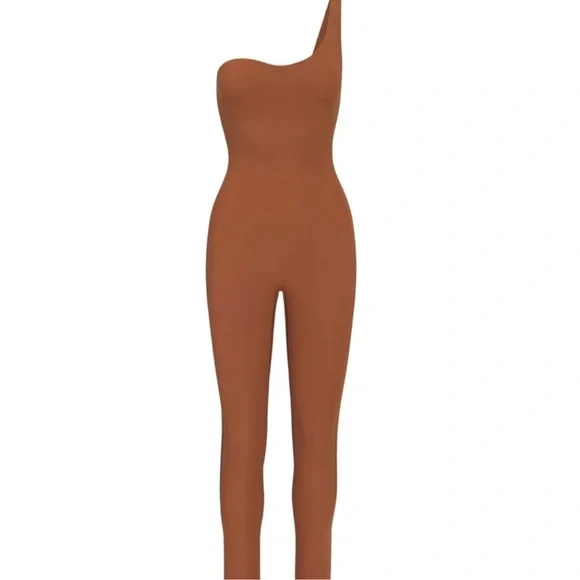 Skims One-Shoulder Bronze jumpsuit nwt - Picture 2 of 3